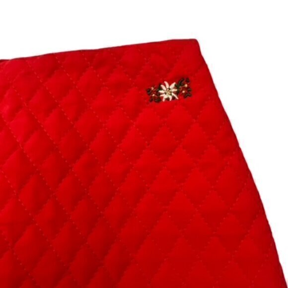 Anthropologie Postcard Red Quilted Skirt Full Zip Floral Size 6‎ Made in Italy - Picture 8 of 16